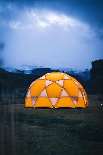 Camping in a mountain meadow