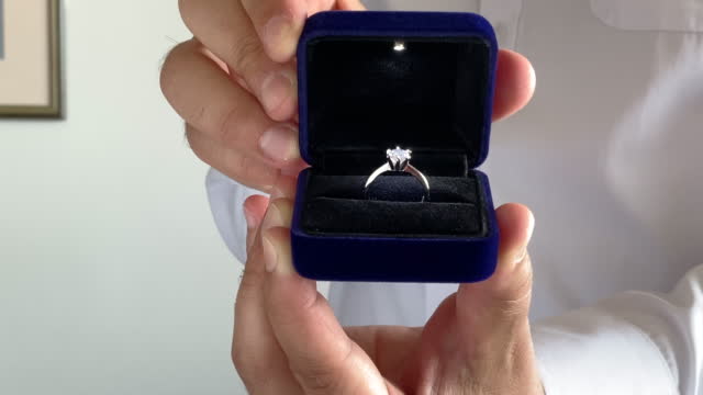 Proposing with a diamond ring