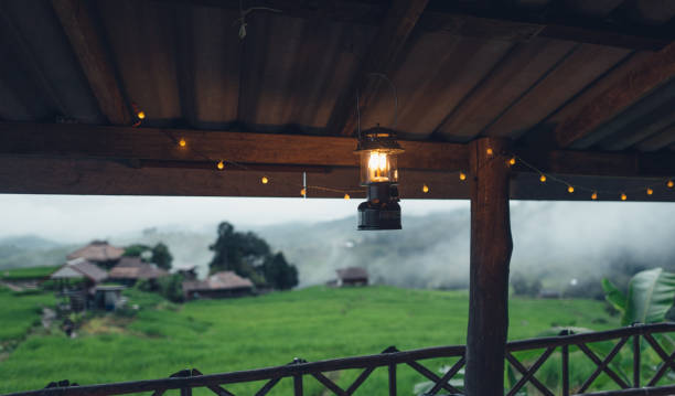 istock View of the rice fields from the hut 1426115788