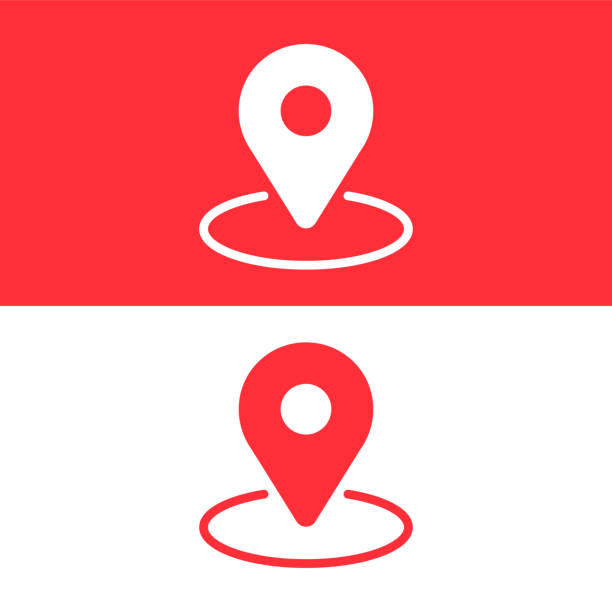 Location pin vector icon. Point navigation GPS mark or symbol. Tag for direction place. Position element. Map.