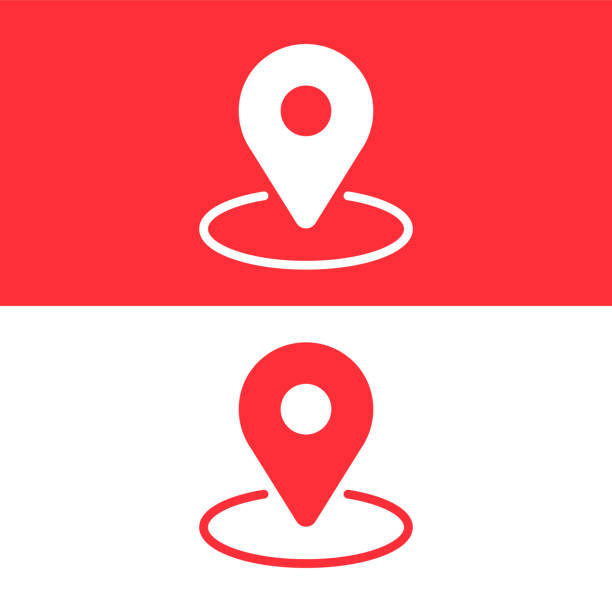 Location pin vector icon. Point navigation GPS mark or symbol. Tag for direction place. Position element. Map. Location pin vector icon. Point navigation GPS mark or symbol. Tag for direction place. Position element. Map. surgical pin stock illustrations