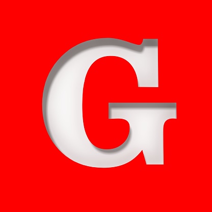 3d rendering of letter G with red fluffy hairy fur uppercase alphabet white background