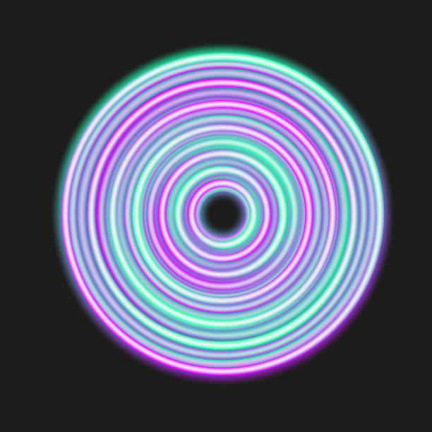 istock Abstract energy circle, music neon circle, nightlife style 1426123009