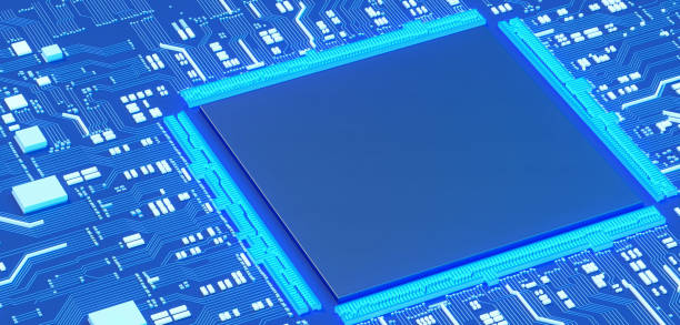 istock 3D rendering of cyberpunk AI. Circuit board. Technology background. Central Computer Processors CPU and GPU concept. Motherboard digital chip. Tech science background. 1426127148