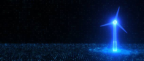 istock Digital Wind Turbine Hologram 1426130612