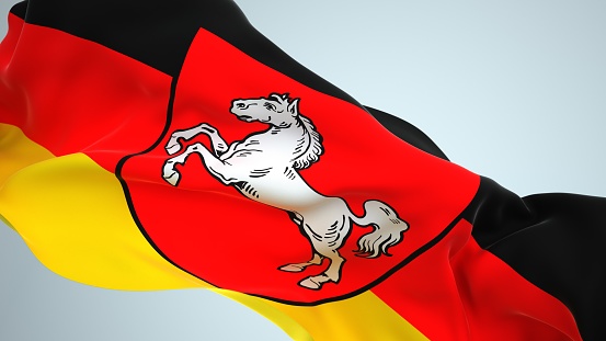 Flag of Lower Saxony. 3d illustration.