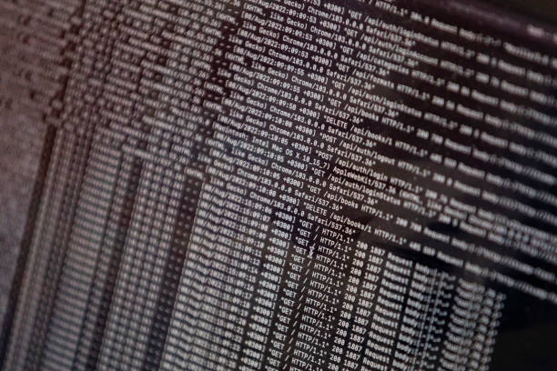 Binary code. Black and white background. Alpha channel for creative