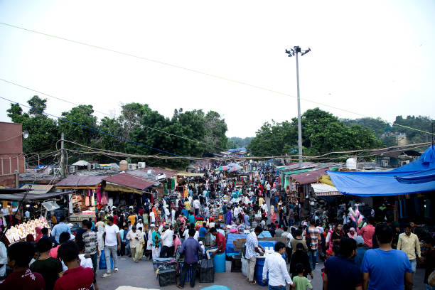 istock Crowded street with market stalls 1426137634