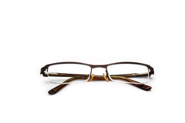 istock Brown frame eye glasses isolated on white background 1426141356