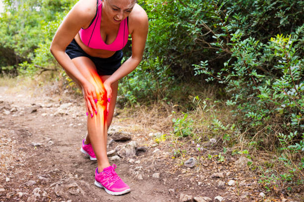 istock Woman having severe knee joint pain 1426152241