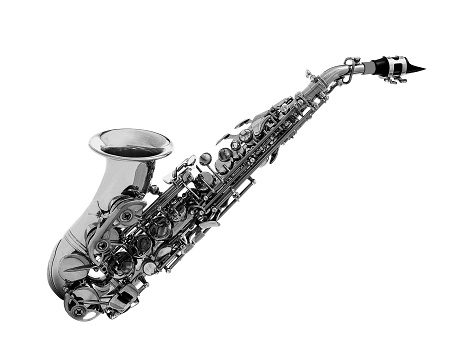 Classical saxophone isolated on white