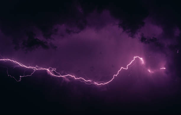 thunderstorm in the night sky thunderstorm and bad weather in the algarve night sky lightning rain thunderstorm storm stock pictures, royalty-free photos & images