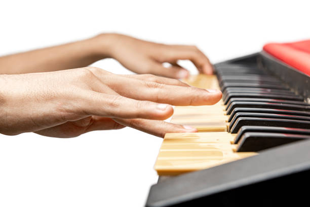 istock Closeup view of human hand playing electronic piano keyboard 1426161925