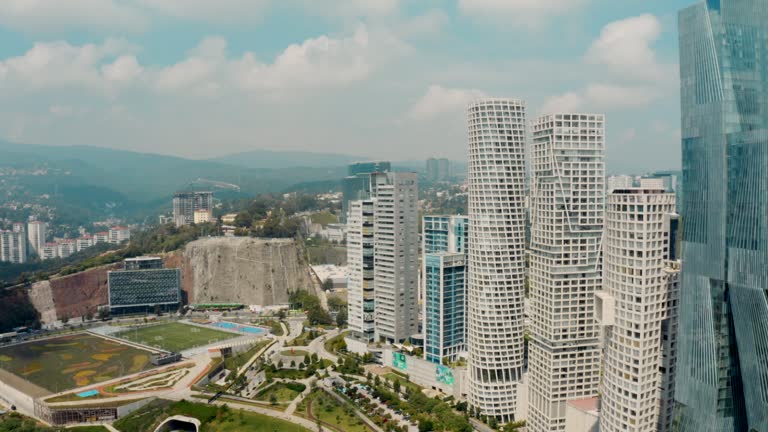 Aerial shot of buildings in Mexico City