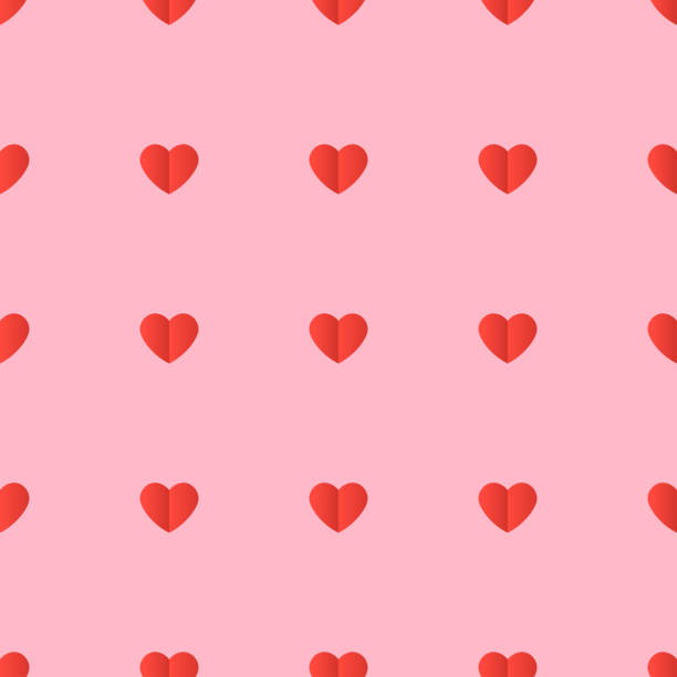 ilustrações de stock, clip art, desenhos animados e ícones de romance seamless pattern pink color, print for fabric or wrapping paper and packaging valentine day gift background vector - multi colored heart shape backgrounds repetition