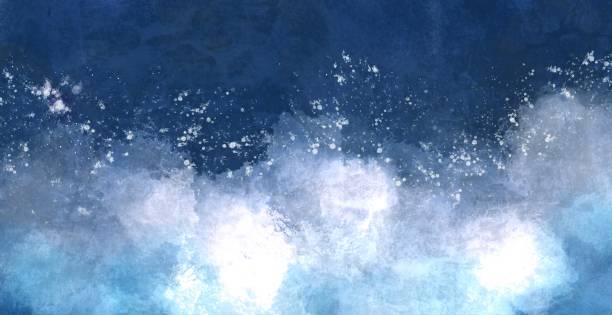 istock Japanese style hand drawn background textures of sea and waves 1426169987