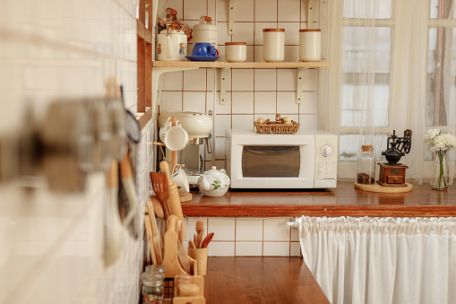 Minimal style kitchen with warm tones