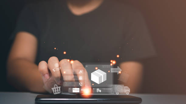 istock Women are pressing online shopping on smartphone visualization, product management, convenience of shopping, internet of things, fast delivery 1426172410