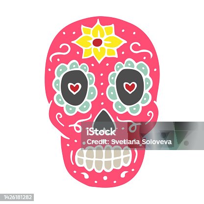 istock Vector hand drawn doodle sketch Mexican sugar skull 1426181282
