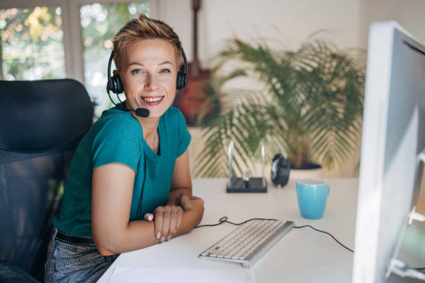 istock Woman working in office at home 1426187739