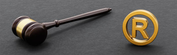 istock Judge's Gavel on Black Background with Trademark Symbol 1426194617