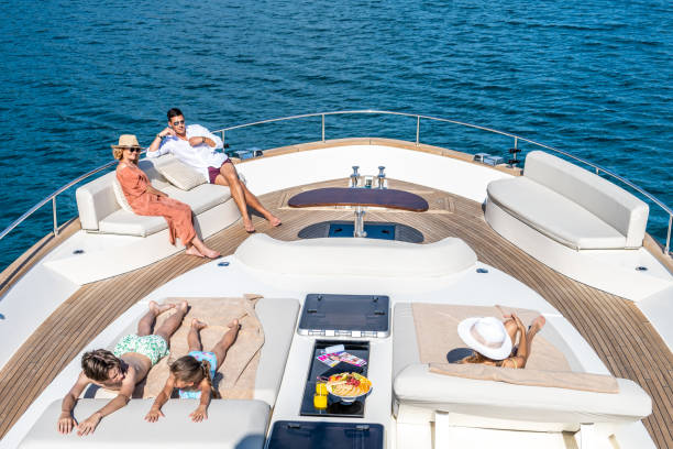 istock Family relaxing on yacht 1426197920