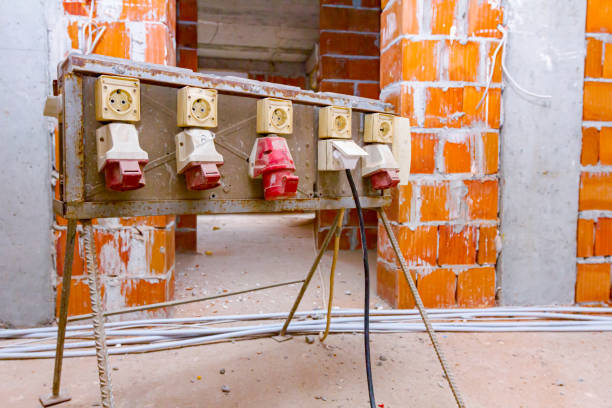 istock Industrial power outlets, electric plug at the construction site 1426197976