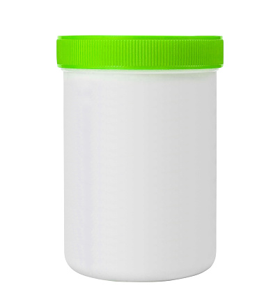 Plastic jar isolated on white background