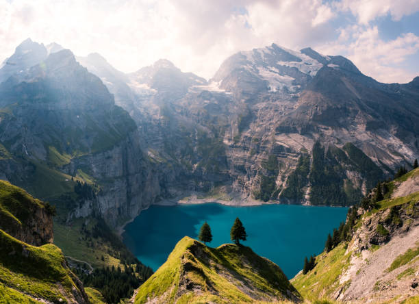 スイス - mountain cabin european alps switzerland ストックフォトと画像