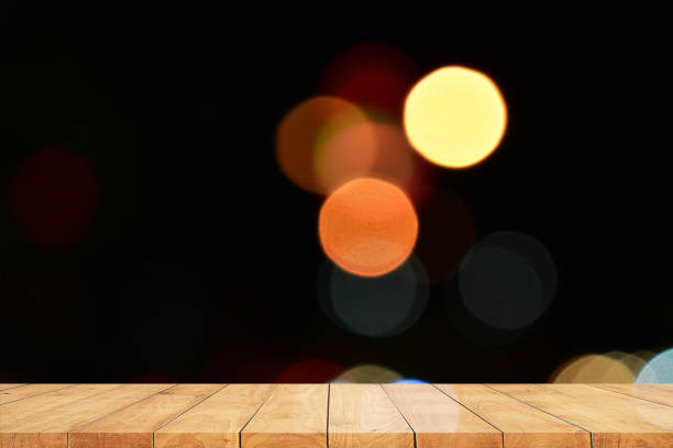 istock Christmas, background with empty wooden  bokeh 1426206947