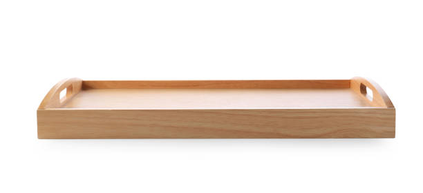 istock One empty wooden tray isolated on white 1426208183