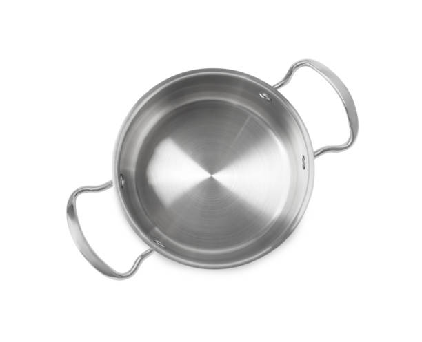 istock New shiny pot isolated on white, top view 1426208916