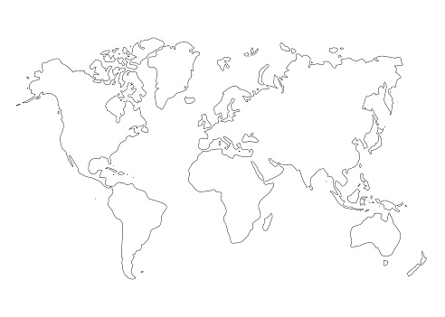 istock World map, outline drawing. 1426211760