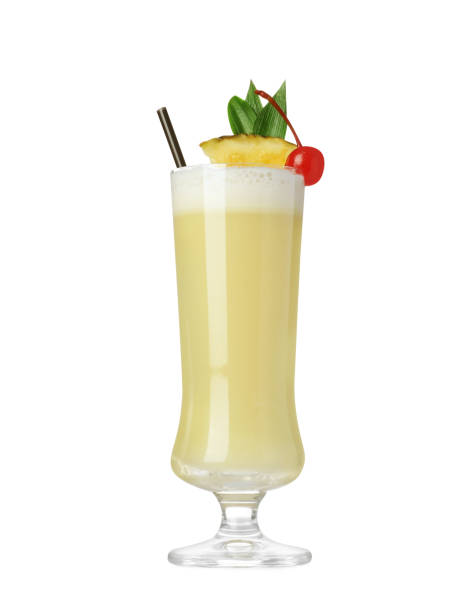 istock Tasty Pina Colada cocktail on white background 1426212368