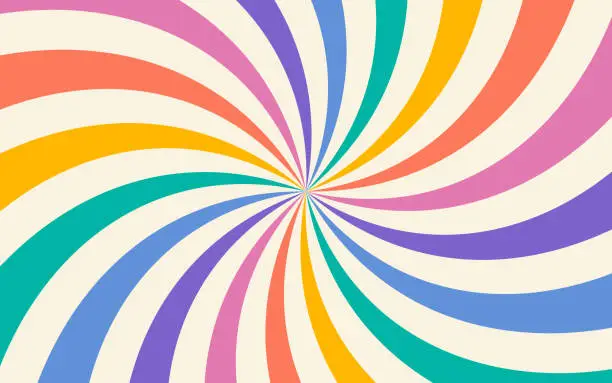 Vector illustration of Abstract Rainbow Swirl Background