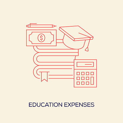 Education Expenses Related Conceptual Vector Illustration