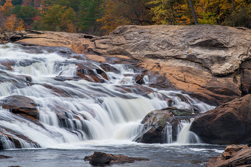 Rumford Waterfalls in Autumn, Maine, USA