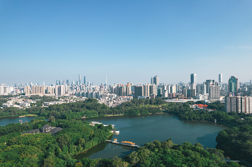 Aerial view of skyline of Guangzhou, China
