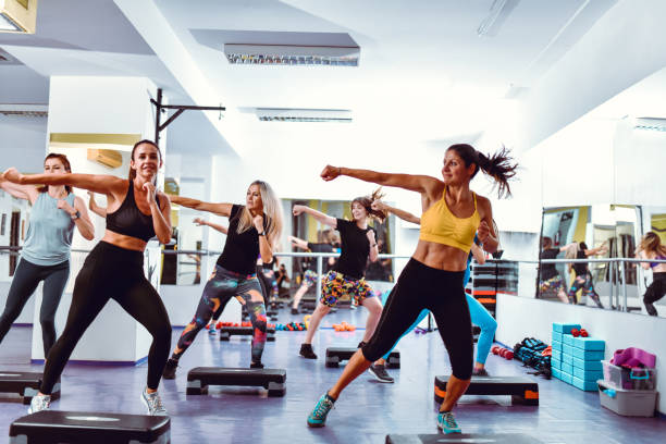 istock Taebo Exercises For Female Athletes In Gym 1426238172