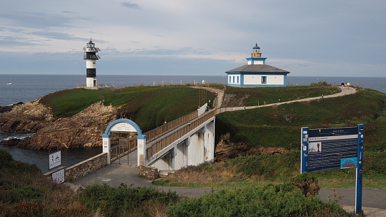 Lighthouses of Pancha Island in Ribadeo. Galicia