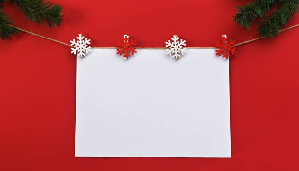 istock A blank sheet of white paper. Christmas composition. copy space 1426245369