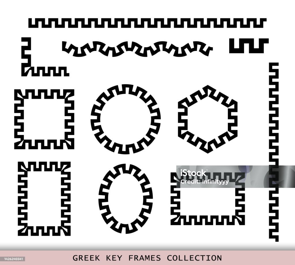 Greek Frame Pattern Vector Ancient Greek Black Frames Patterns Collection Set Of Antique Borders ...