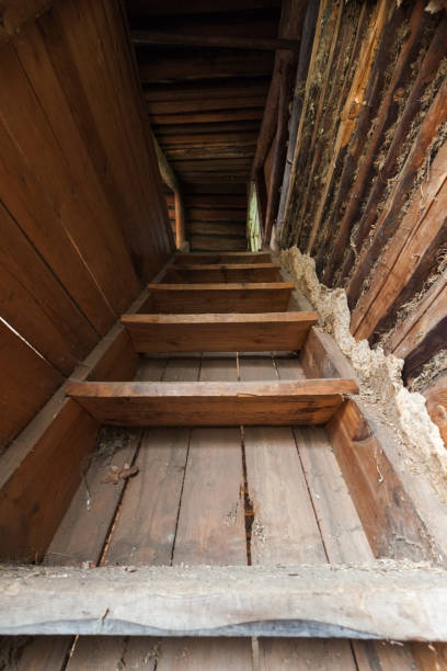 istock Abstract grungy interior, perspective view of a stairway 1426248139
