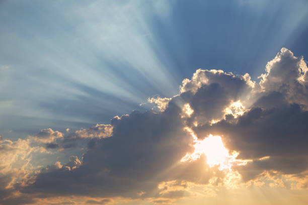 istock summer evening, sunset in yellow, orange and pink with clouds, background 1426260361
