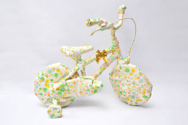Bike with Wheels In Playful Gift Wrap stock photo