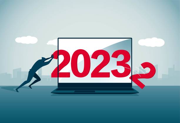2023 in the computer vector art illustration