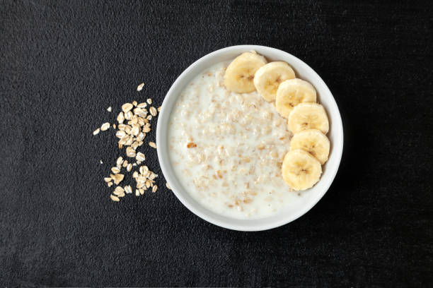 istock Oatmeal with banana slices 1426264365