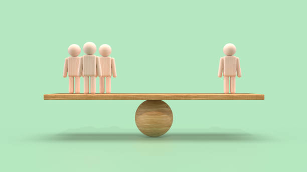 3D illustration of balance image of human rights issue
