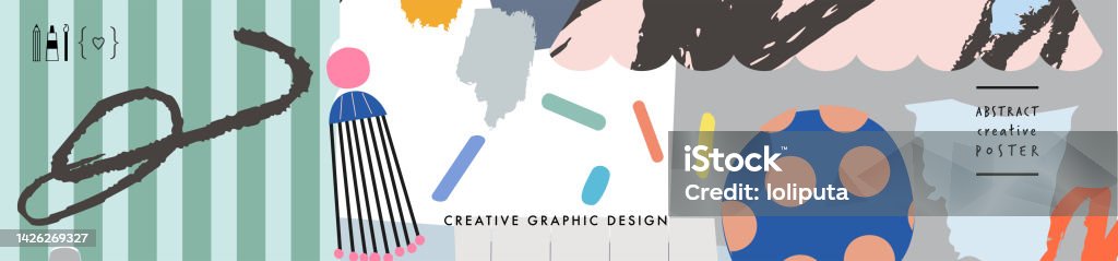 Computer Image Creative Header Creative Art Header Stock Illustration - Download Image Now - Abstract ...