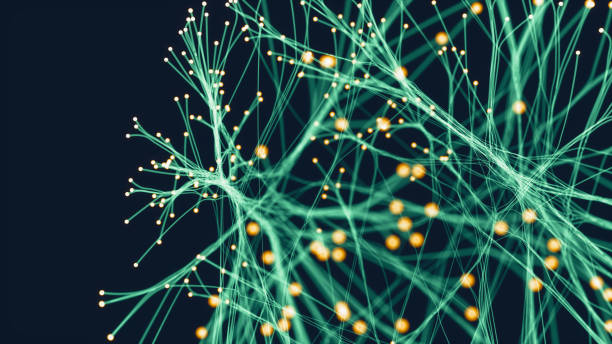 глубокое обучение и нейронные сети фон - synapse human nervous system brain cell стоковые фото и изображения